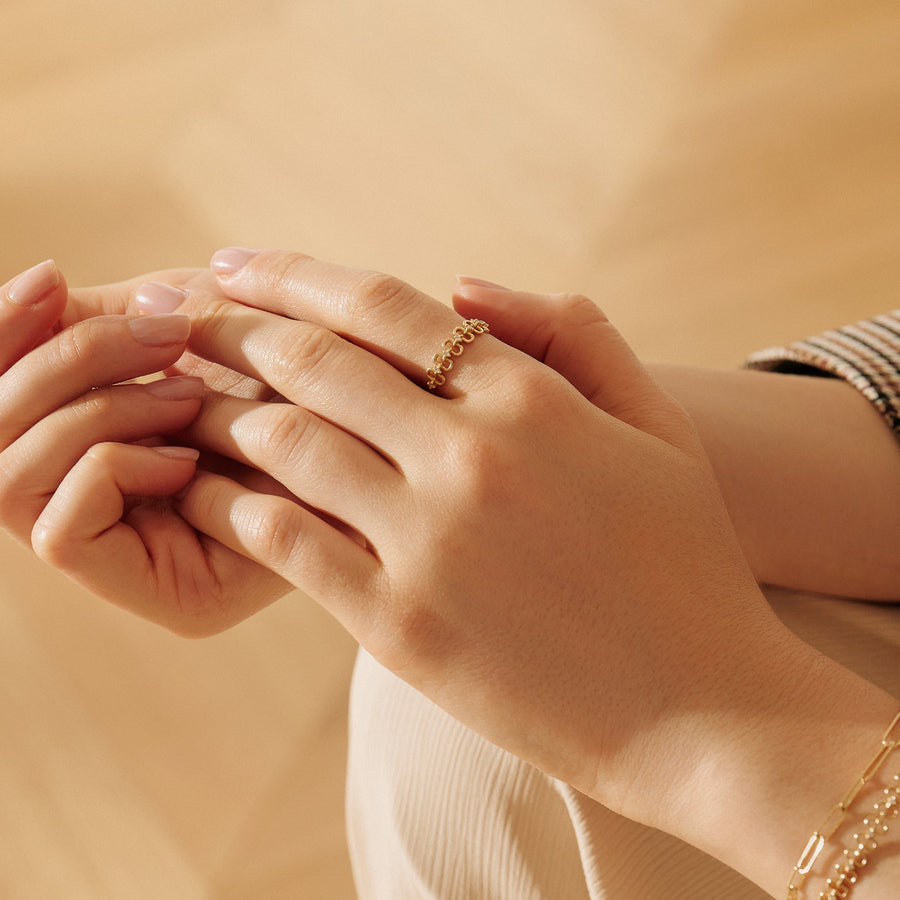 ANASTASIA | Diamond Paper Clip Stackable Ring Rings AURELIE GI 