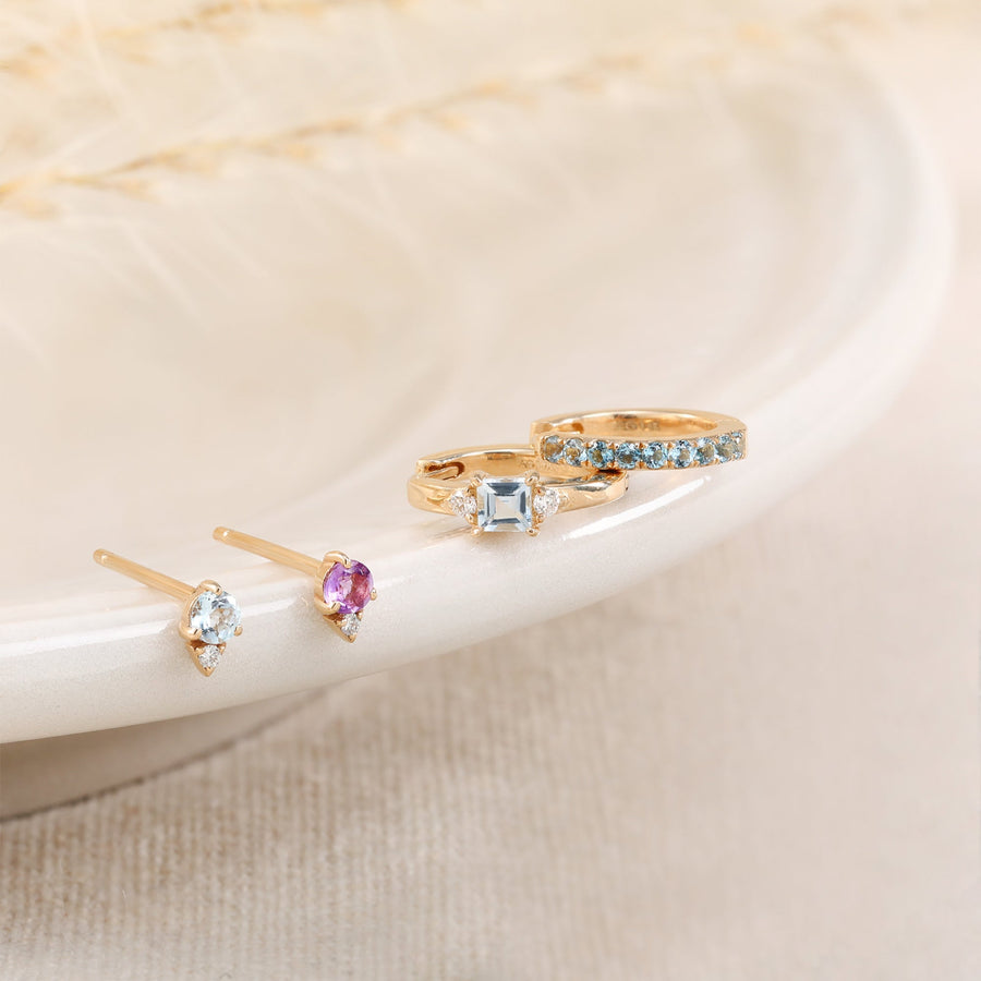 BECK | Aquamarine and Diamond Single Stud Earring Studs AURELIE GI 