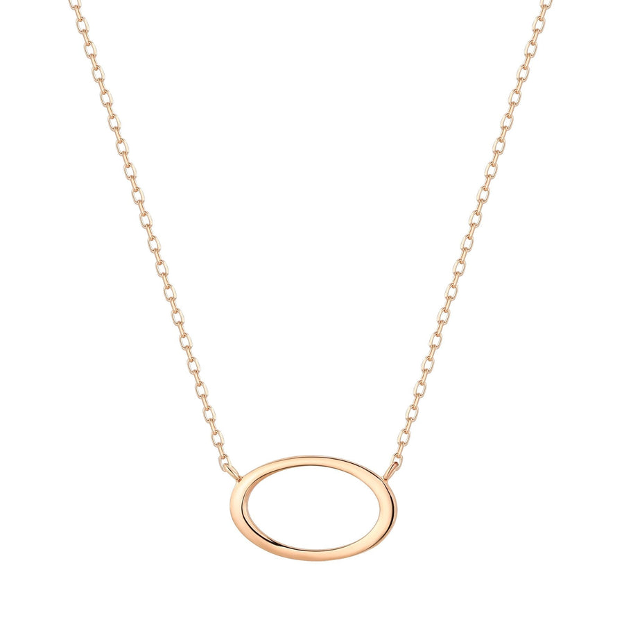IRENE | Open Oval Necklace Necklaces AURELIE GI Yellow Gold 