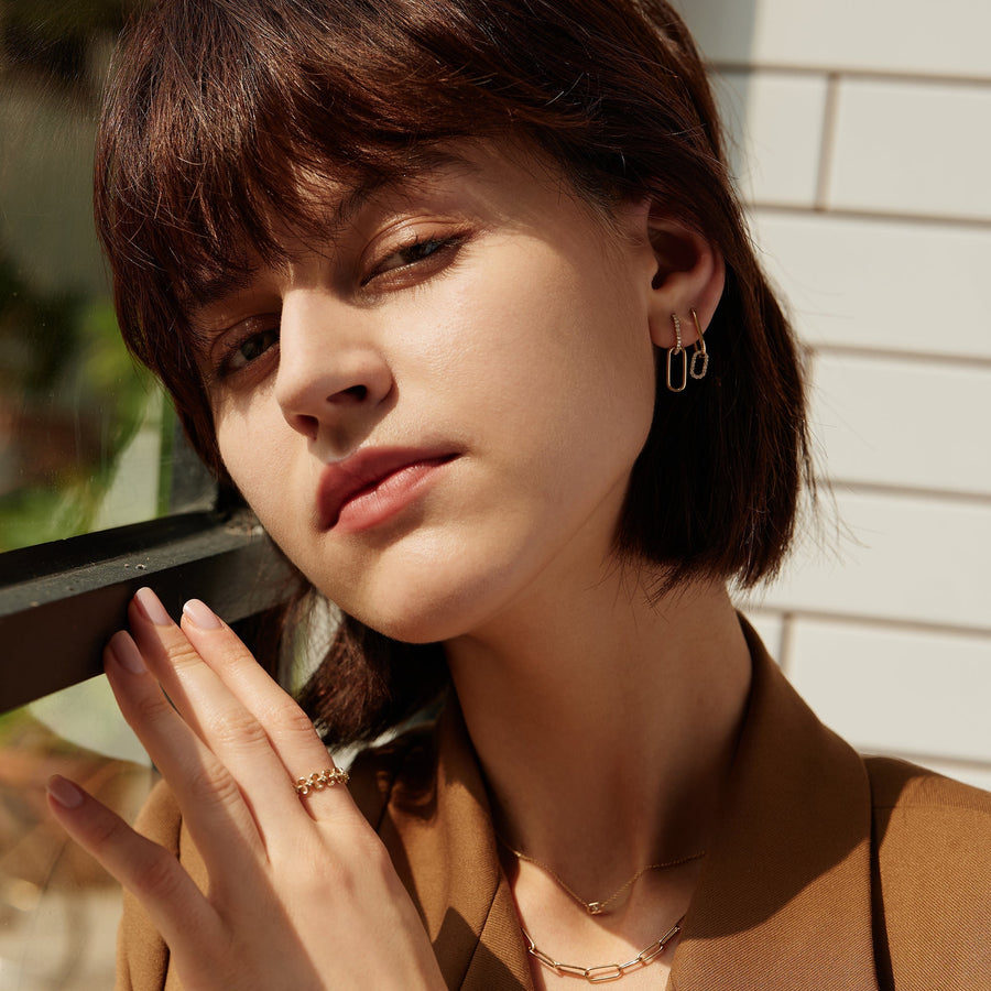 ISLA | Floating Diamond Paper Clip Halo Necklace Necklaces AURELIE GI 
