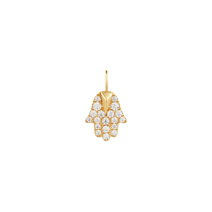 MIRIAM | Diamond Hamsa Pendant Necklace Charms AURELIE GI Yellow Gold 