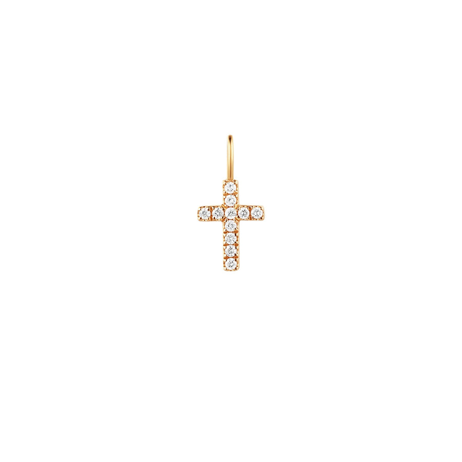 ESTHER | Diamond Cross Pendant Necklace Charms AURELIE GI Yellow Gold 