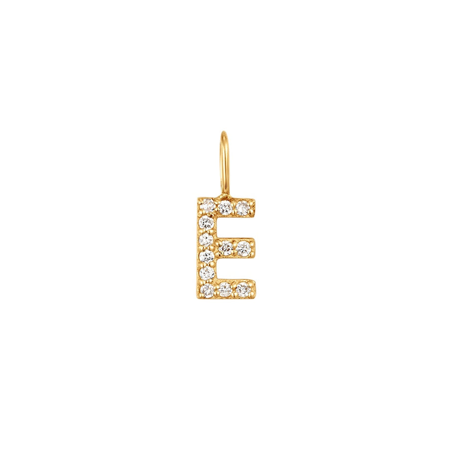 E | Diamond Initial Charm Necklace Charms AURELIE GI Yellow Gold 