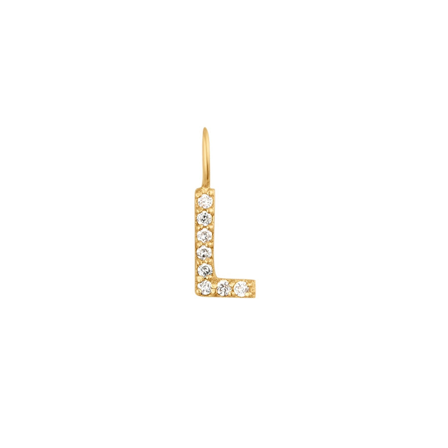 L | Diamond Initial Charm Necklace Charms AURELIE GI Yellow Gold 