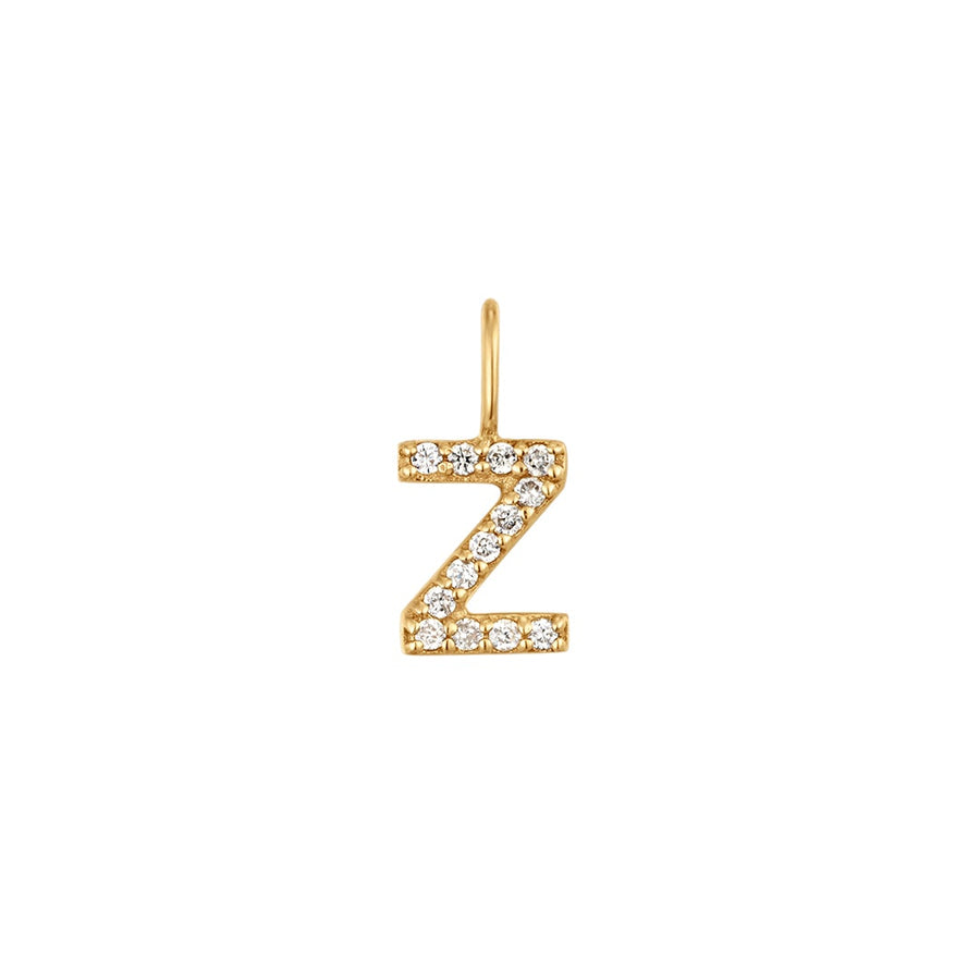 Z | Diamond Initial Charm Necklace Charms AURELIE GI Yellow Gold 