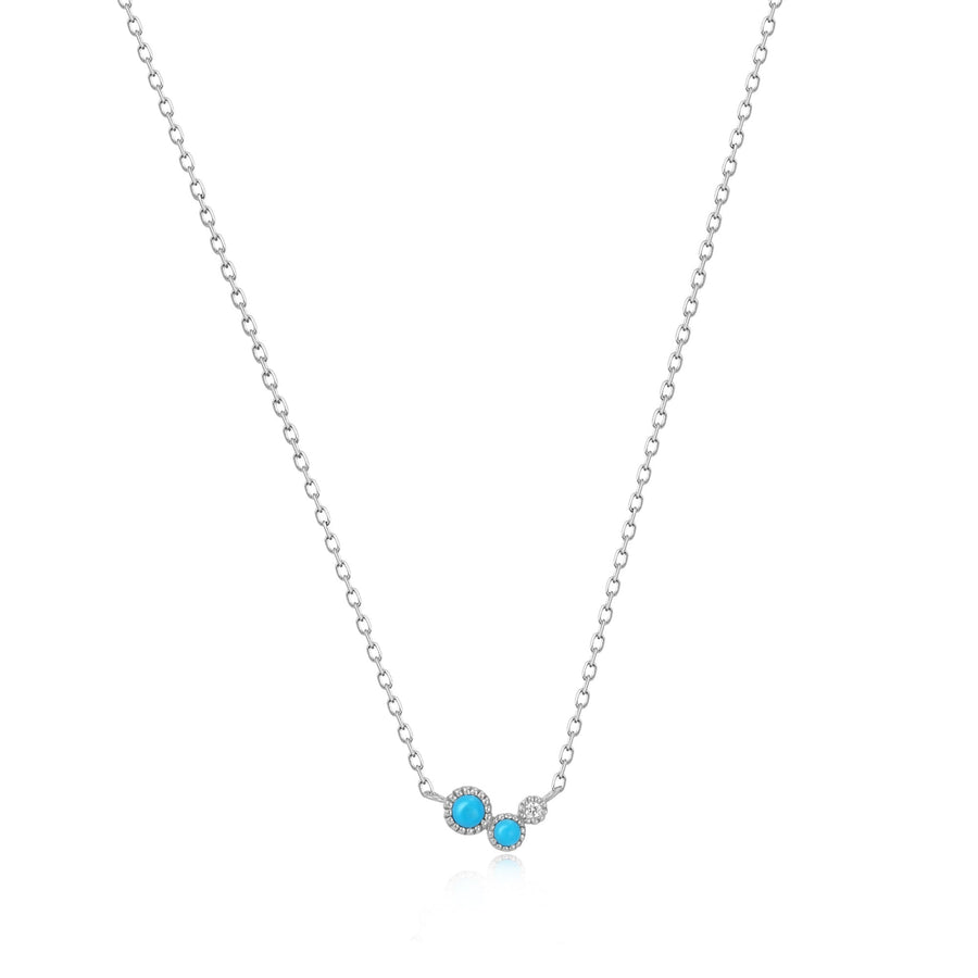 AMIRA | Turquoise & White Sapphire Waterfall Necklace Necklaces AURELIE GI White Gold 