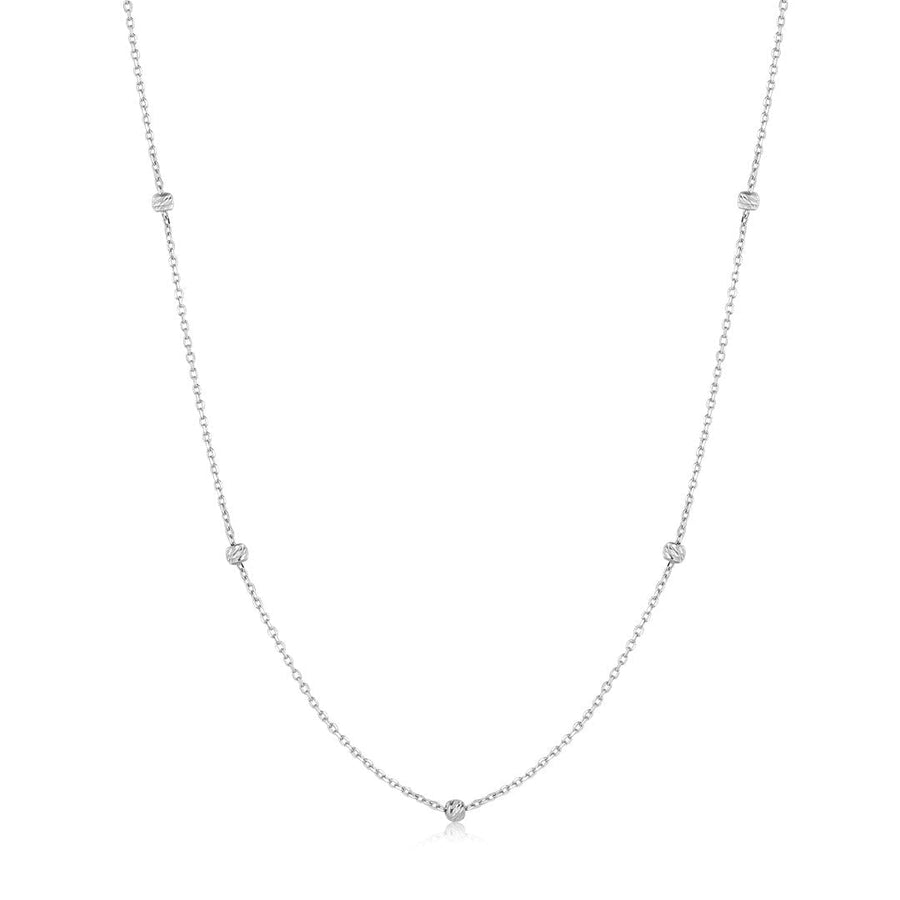 SKYE | Diamond Cut Bead Necklace Necklaces AURELIE GI White Gold 