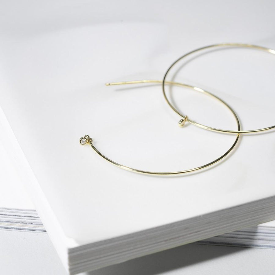 ANNE | Bezel Diamond Hoops Hoops & Huggies AURELIE GI 