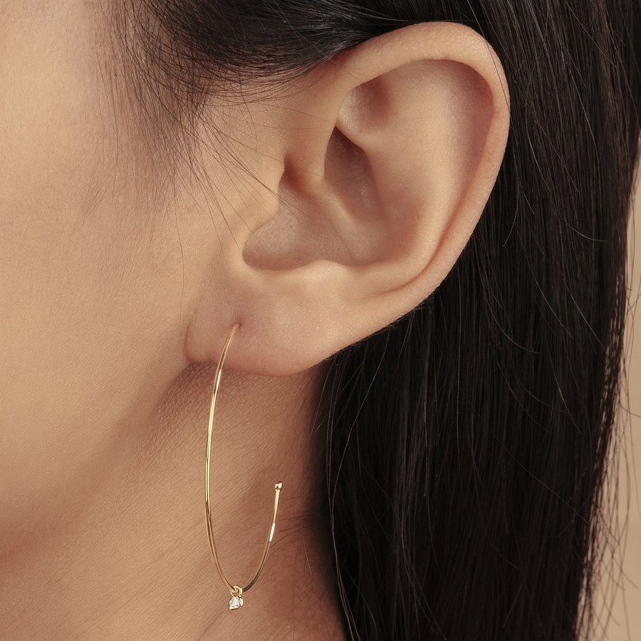 ANNE | Bezel Diamond Hoops Hoops & Huggies AURELIE GI 