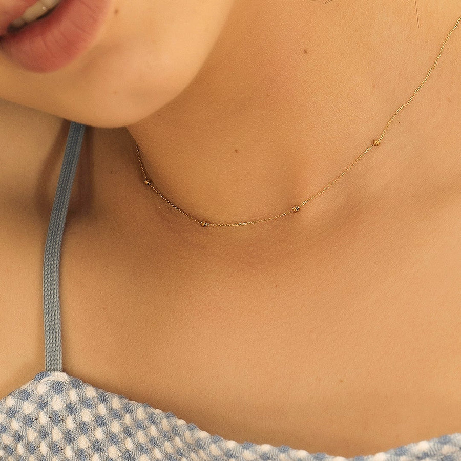 SKYE | Diamond Cut Bead Necklace Necklaces AURELIE GI 