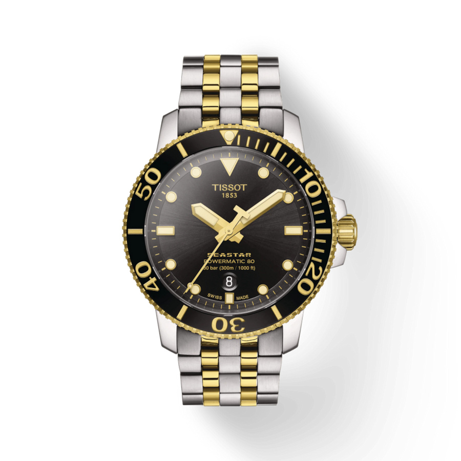 Tissot Seastar 1000 Powermatic 80 Swiss-Made Watch Yellow Gold Plated With Stainless Steel watch Tissot 