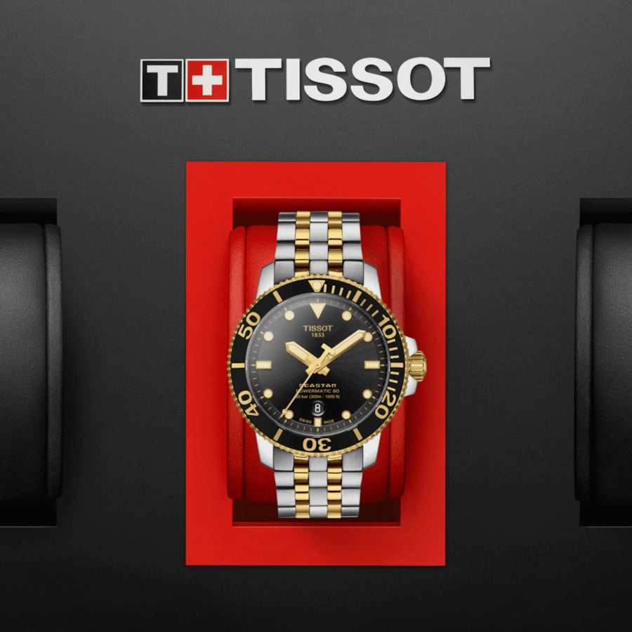 Tissot Seastar 1000 Powermatic 80 Swiss-Made Watch Yellow Gold Plated With Stainless Steel watch Tissot 
