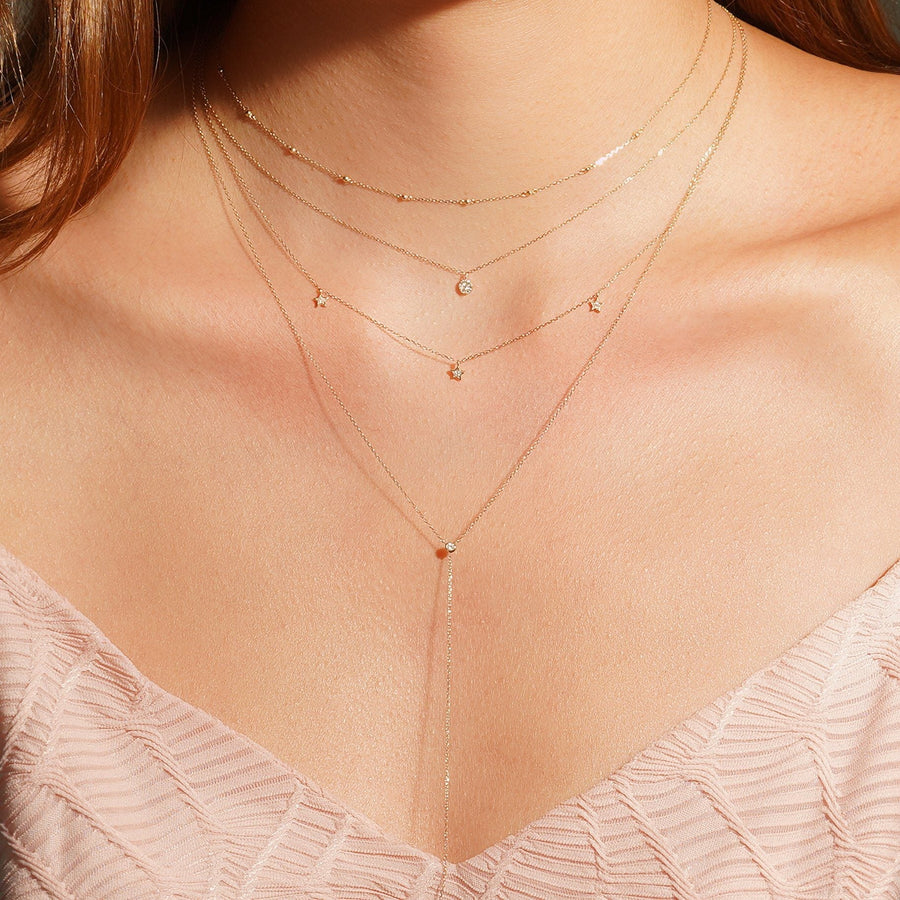 LYRA | Triple Diamond Star Necklace Necklaces AURELIE GI 