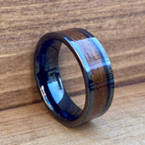 BW James Jewelers ALT Wedding Band "The Battleship" 100% USA Made Black Ceramic Ring With Wood From The USS California