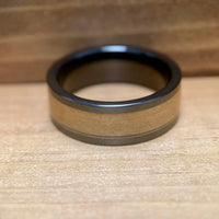 BW James Jewelers ALT Wedding Band "The Boston Grand Slam" 100% USA Made Black Ceramic Ring With Wood From Fenway Park