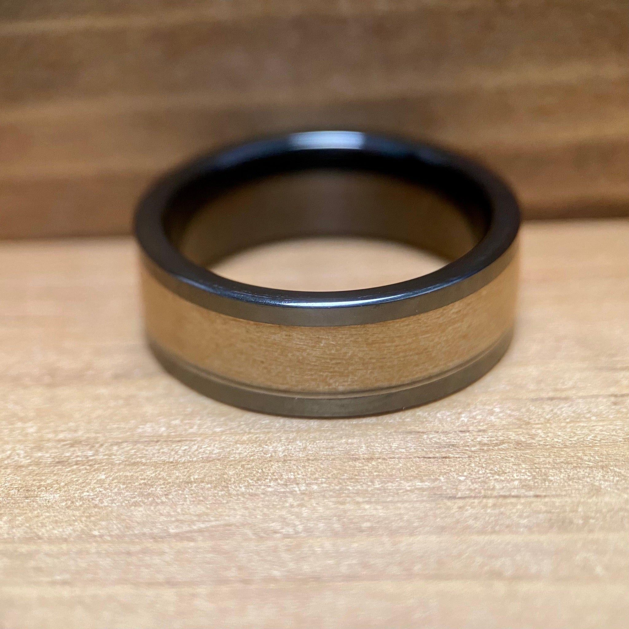 BW James Jewelers ALT Wedding Band "The Boston Grand Slam" 100% USA Made Black Ceramic Ring With Wood From Fenway Park