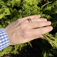 BW James Jewelers ALT Wedding Band "The Lexington" Kentucky Straight Bourbon Whiskey Barrel Black Ceramic Ring