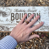 BW James Jewelers ALT Wedding Band "The Lexington" Kentucky Straight Bourbon Whiskey Barrel Black Ceramic Ring