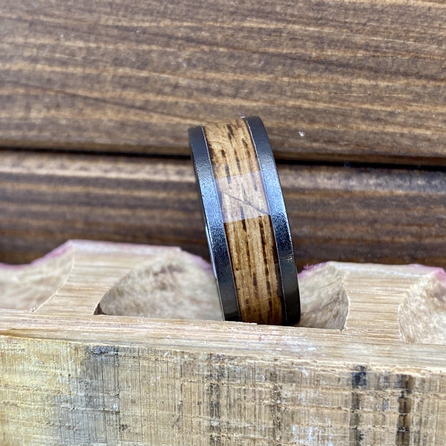 BW James Jewelers ALT Wedding Band "The Moonshiner" 100% USA Made Build Your Own Ring Black Diamond Ceramic Pipe Cut Band Stone Finish