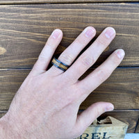 BW James Jewelers ALT Wedding Band "The Moonshiner" 100% USA Made Build Your Own Ring Black Diamond Ceramic Pipe Cut Band Stone Finish