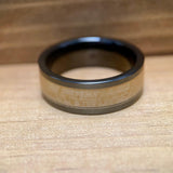 BW James Jewelers ALT Wedding Band "The Yankee Grand Slam" 100% USA Made Black Ceramic Ring With Wood From The Original Stadium Chairs